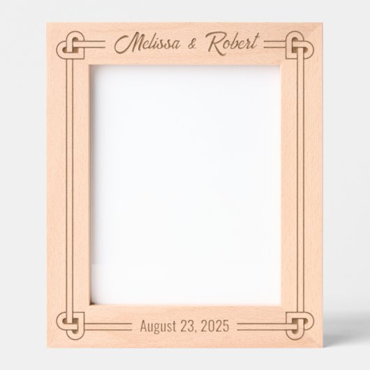 Hoek Hart Vormgegeven Knoop Lijst Trouwen 8x10 Gegraveerde Lijstjes (Voorkant)