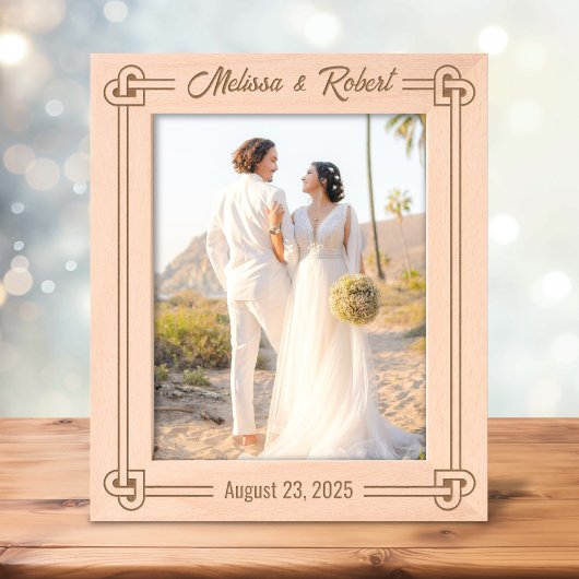 Hoek Hart Vormgegeven Knoop Lijst Trouwen 8x10 Gegraveerde Lijstjes