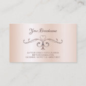 hoek Initialen Roos onderdompeling roze Visitekaartje (Achterkant)