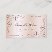 hoek Initialen Roos onderdompeling roze Visitekaartje (Voorkant)