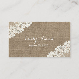  Hoek Kant Burlap Wedding Website Invoegen Informatiekaartje