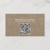  Hoek Kant Burlap Wedding Website Invoegen Informatiekaartje (Achterkant)