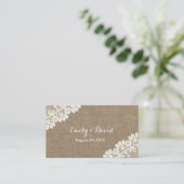  Hoek Kant Burlap Wedding Website Invoegen Informatiekaartje (Staand voorkant)