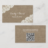  Hoek Kant Burlap Wedding Website Invoegen Informatiekaartje (Voorkant / Achterkant)