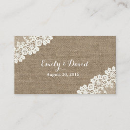  Hoek Kant Burlap Wedding Website Invoegen Informatiekaartje