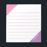 Hoek Kleurblok Roze Paars Van mijn bureau Notitieblok<br><div class="desc">Dit ontwerp bevat roze en paarse driehoeken in de hoeken met lijnen om te schrijven. De collectie van bijpassende producten is beschikbaar in onze winkel, zazzle.com/store/doodlelulu. Neem contact met ons op als u dit ontwerp wilt toepassen op een specifiek product om uw eigen unieke bijpassende item of cadeau te maken!...</div>