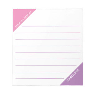 Hoek Kleurblok Roze Paars Van mijn bureau Notitieblok