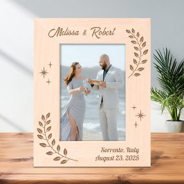 Hoek Krans Branch Paar Trouwen 5x7 Gegraveerde Lijstjes