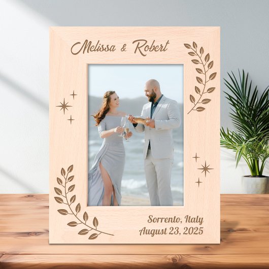 Hoek Krans Branch Paar Trouwen 5x7 Gegraveerde Lijstjes