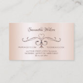 hoek met Logo Shimmery Roos Pastel Roze Visitekaartje (Achterkant)