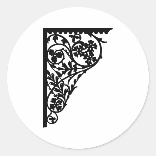 hoek ontwerp bloei ronde sticker (Voorkant)