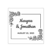 Hoek Roos Bloemen Boeket bruiloft Jubileum Rubberstempel (Afrduk)