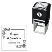 Hoek Roos Bloemen Boeket bruiloft Jubileum Zelfinktende Stempel (In situ)