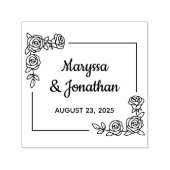 Hoek Roos Bloemen Boeket bruiloft Jubileum Zelfinktende Stempel (Design)