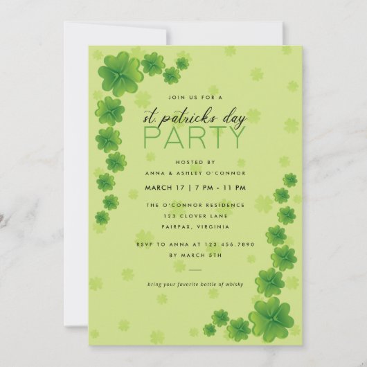 Hoek Shamrocks groene St. Patrick's Day Kaart (Voorkant)