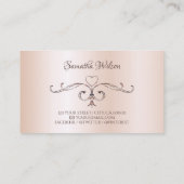  hoek Shimmery Roos Pastel Roze gekleurd Visitekaartje (Achterkant)
