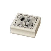 Hoek Swirls Huwelijk Save the Date Aangepaste Foto Rubberstempel (Stempel)