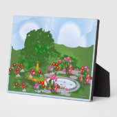 Hoek tuintafelbladplaat met ezel fotoplaat (Zijkant)