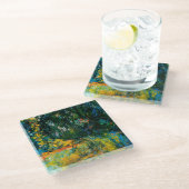 Hoek van de Nympheas Basin - Claude Monet Glazen Onderzetter (Schuin)