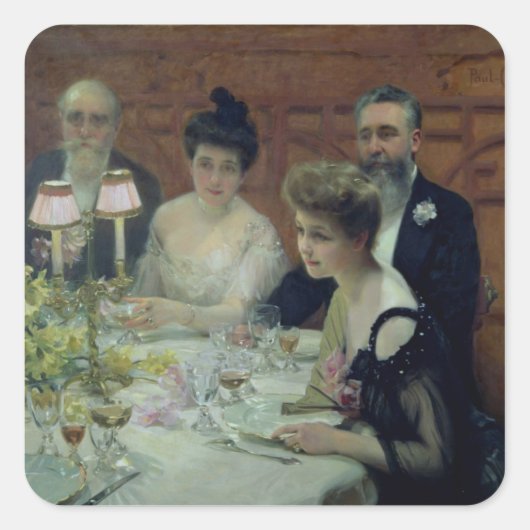 Hoek van de tabel, 1904 vierkante sticker (Voorkant)
