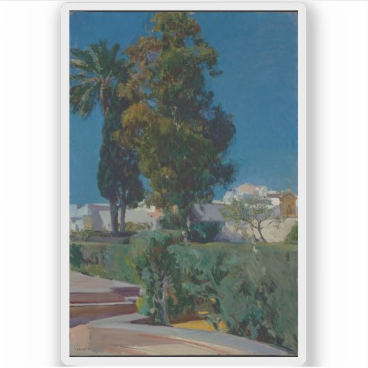 Hoek van de tuin, Alcazar, Sevilla Sticker (Voorkant)