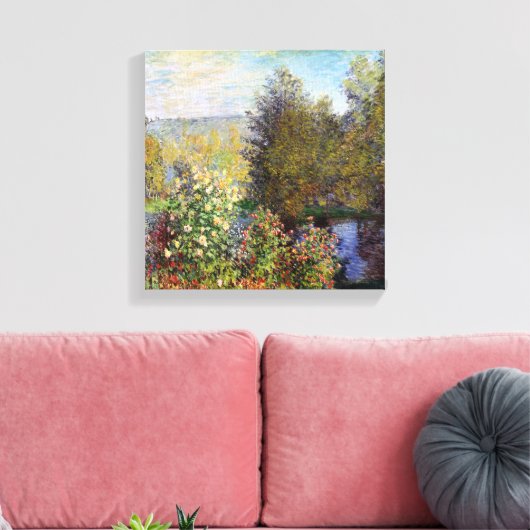 Hoek van de tuin in Montgeron - Claude Monet Canvas Afdruk (Insitu (Woonkamer))