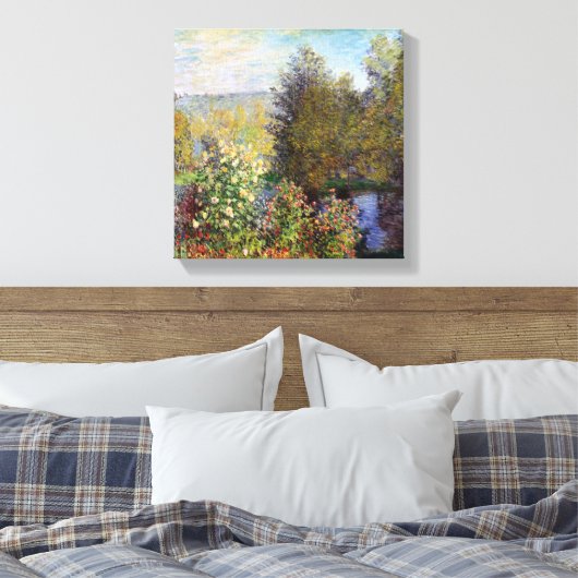 Hoek van de tuin in Montgeron - Claude Monet Canvas Afdruk (Insitu (Slaapkamer))
