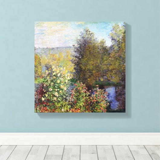 Hoek van de tuin in Montgeron - Claude Monet Canvas Afdruk (Insitu (Houten vloer))