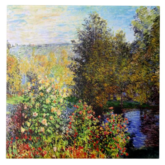 Hoek van de tuin in Montgeron Tegeltje (Voorkant)