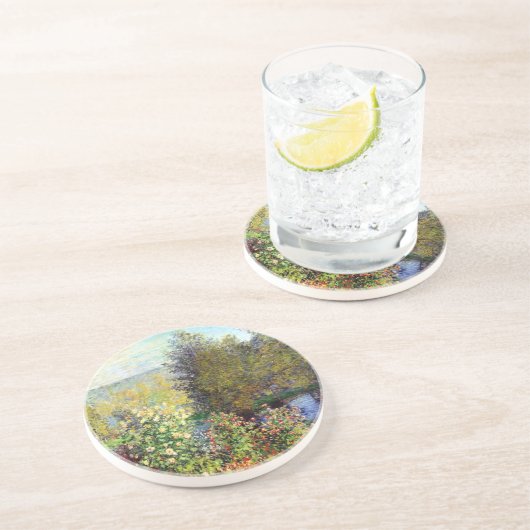 Hoek van de tuin in Montgeron Zandsteen Onderzetter (Zijkant)