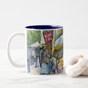 Hoek van het Boerderij van de Vliegende Varken en  Tweekleurige Koffiemok