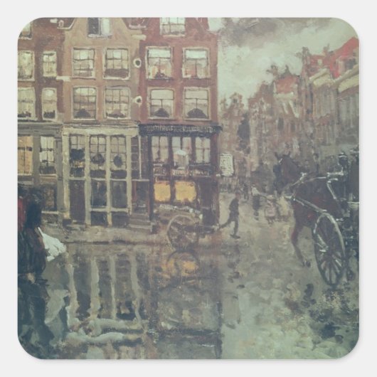 Hoek van het Leidsche Plein, Amsterdam Vierkante Sticker (Voorkant)