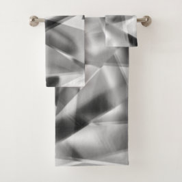 Hoek van vierkante stukken acryl, grijs tot wit bad handdoek