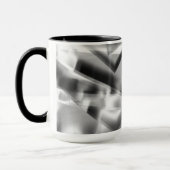 Hoek van vierkante stukken acryl, grijs tot wit mok (Links)