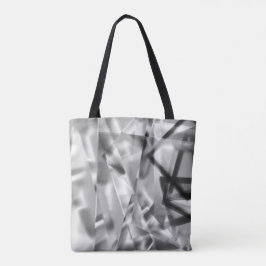 Hoek van vierkante stukken acryl, grijs tot wit tote bag