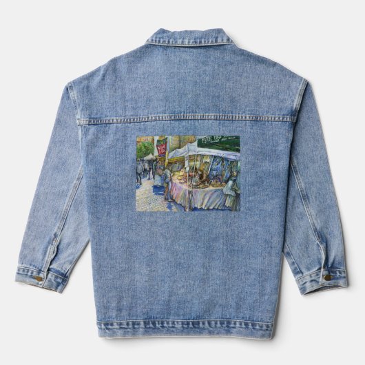 Hoek van vliegende varkens denim jacket (Achterkant)