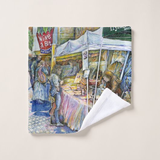 hoek vliegende varkens en wijn A bit Bad Handdoek (Wasdoekje)