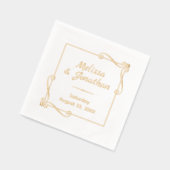 Hoek Wervelingen Vierkant Lijst bruiloft Jubileum Folie Servetten (Links)