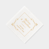 Hoek Wervelingen Vierkant Lijst bruiloft Jubileum Folie Servetten (Rechts)