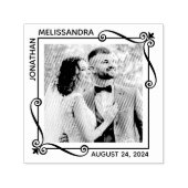 Hoek Wervelingen Vierkant Lijst Trouwfoto Zelfinktende Stempel (Design)