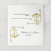 Hoekanker met touw Escrit Kaart Gold Plaatskaartje (Buitenkant ongevouwen)