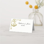 Hoekanker met touw Escrit Kaart Gold Plaatskaartje (Voorkant)