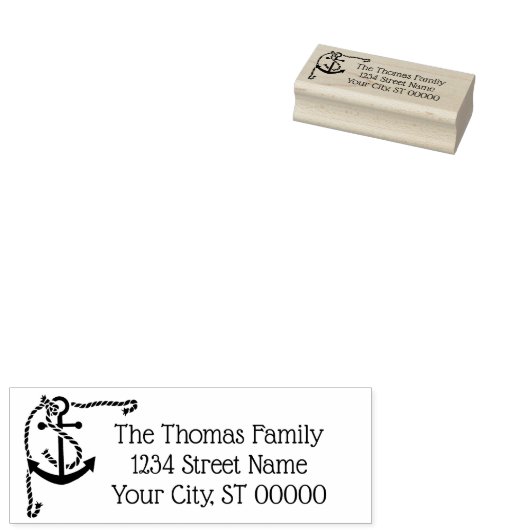 Hoekanker met Touw Rubberstempel (Gestempeld)