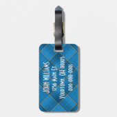 Hoekblauw geplakt met citaat bagagelabel (Achterkant verticaal)