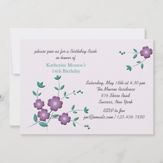 Hoekboeket uitnodiging (Voorkant)