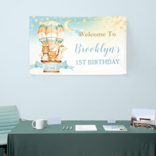 Hoekdieren Luchtballon Birthday Backdrop Ba Spandoek (Beurs)