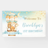 Hoekdieren Luchtballon Birthday Backdrop Ba Spandoek (Horizontaal)