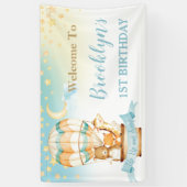 Hoekdieren Luchtballon Birthday Backdrop Ba Spandoek (Verticaal)