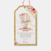 Hoekdieren Luchtballonvaartsfeest Baby shower Cadeaulabel (Voorkant)