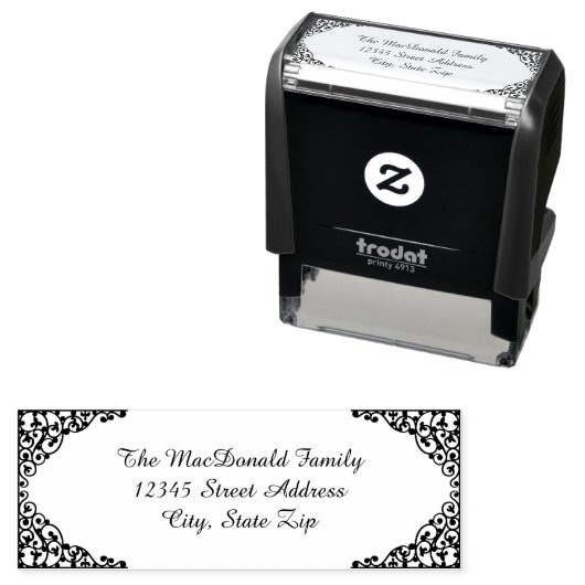  hoeken adreslabel - Zelfinktstempel Zelfinktende Stempel (In situ)